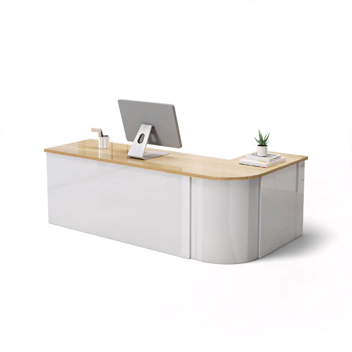 Lacquered Sleek Company With Corner Reception Desk Counter RD-199