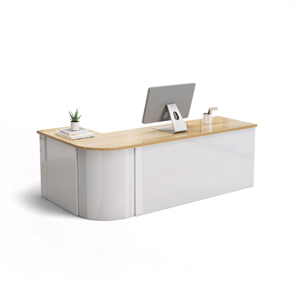 Lacquered Sleek Company With Corner Reception Desk Counter RD-199