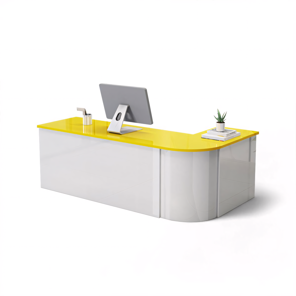 Lacquered Sleek Company With Corner Reception Desk Counter RD-199