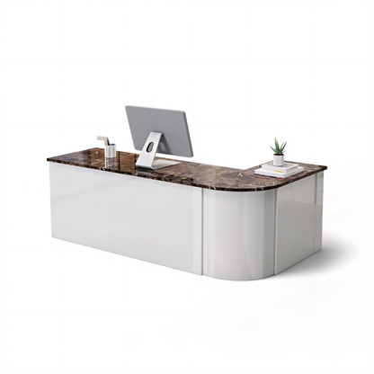 Lacquered Sleek Company With Corner Reception Desk Counter RD-199