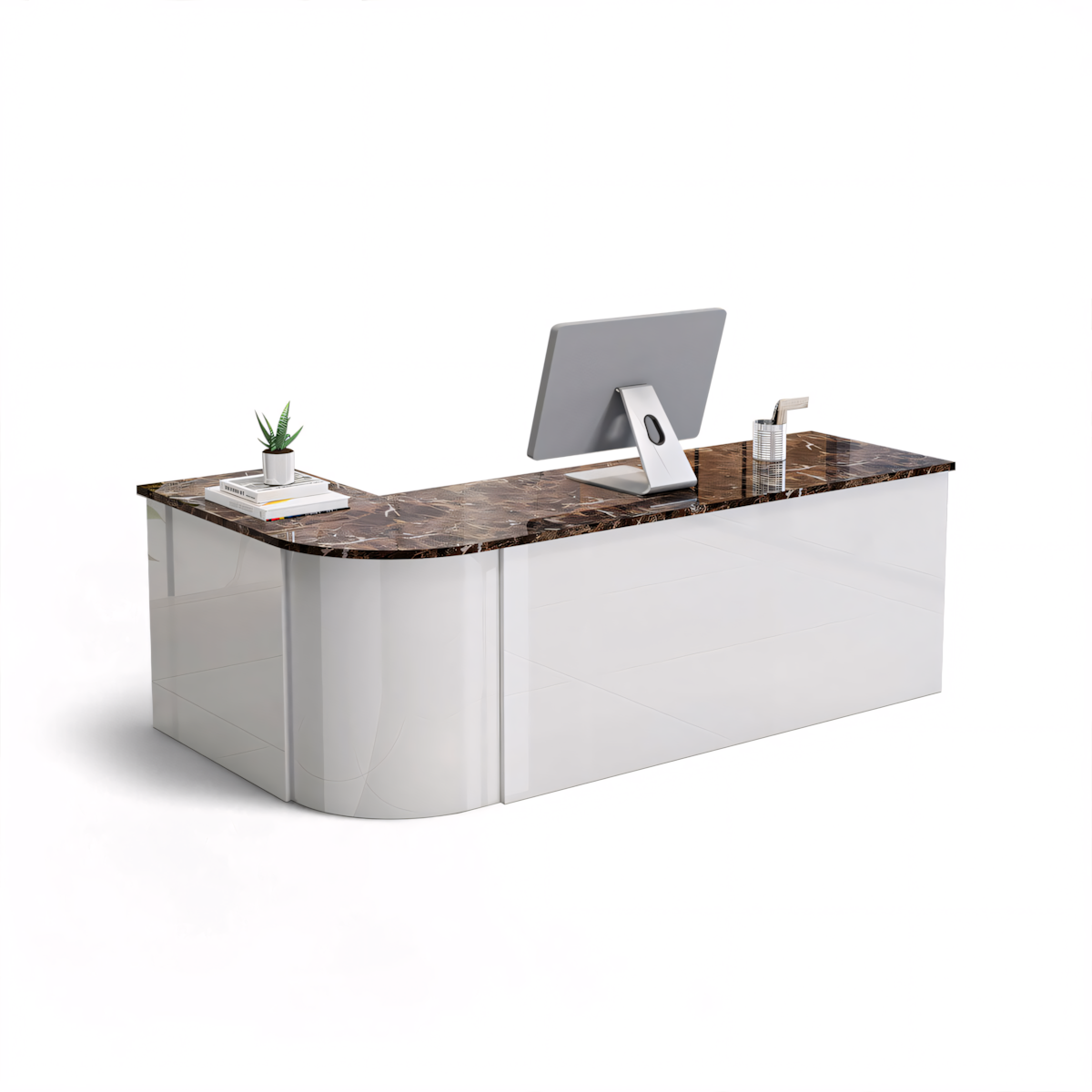 Lacquered Sleek Company With Corner Reception Desk Counter RD-199