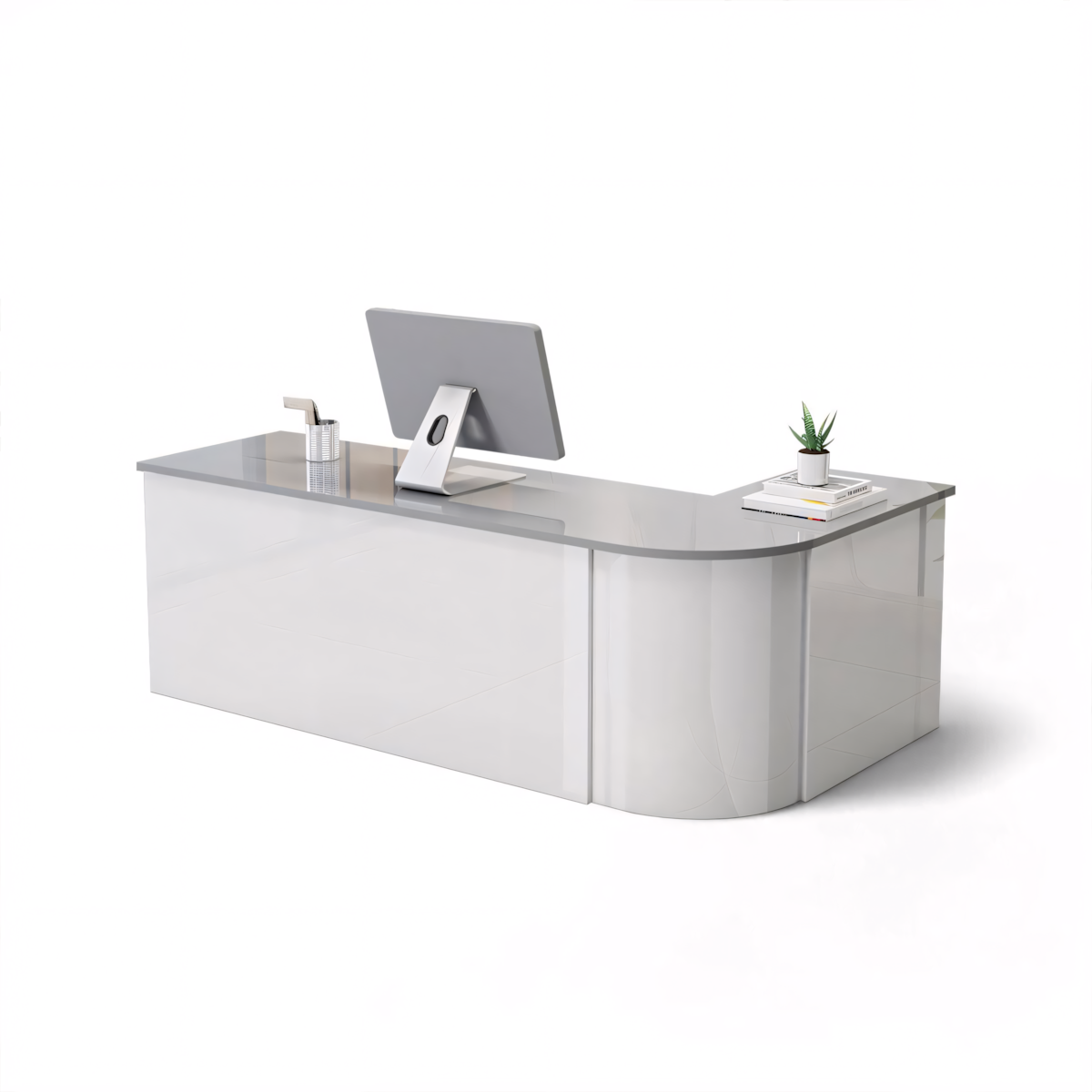 Lacquered Sleek Company With Corner Reception Desk Counter RD-199