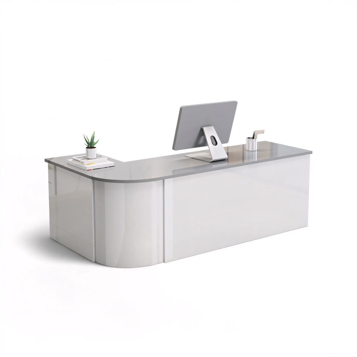 Lacquered Sleek Company With Corner Reception Desk Counter RD-199