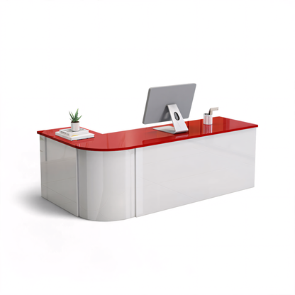 Lacquered Sleek Company With Corner Reception Desk Counter RD-199