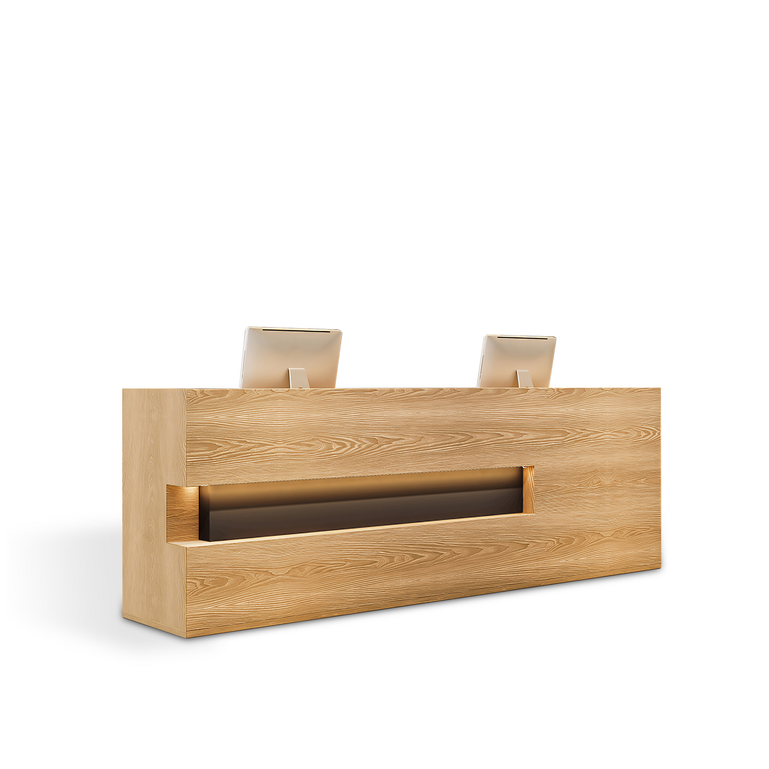 Vintage Fully Assembled Reception Desk with Wood Grain RD-190