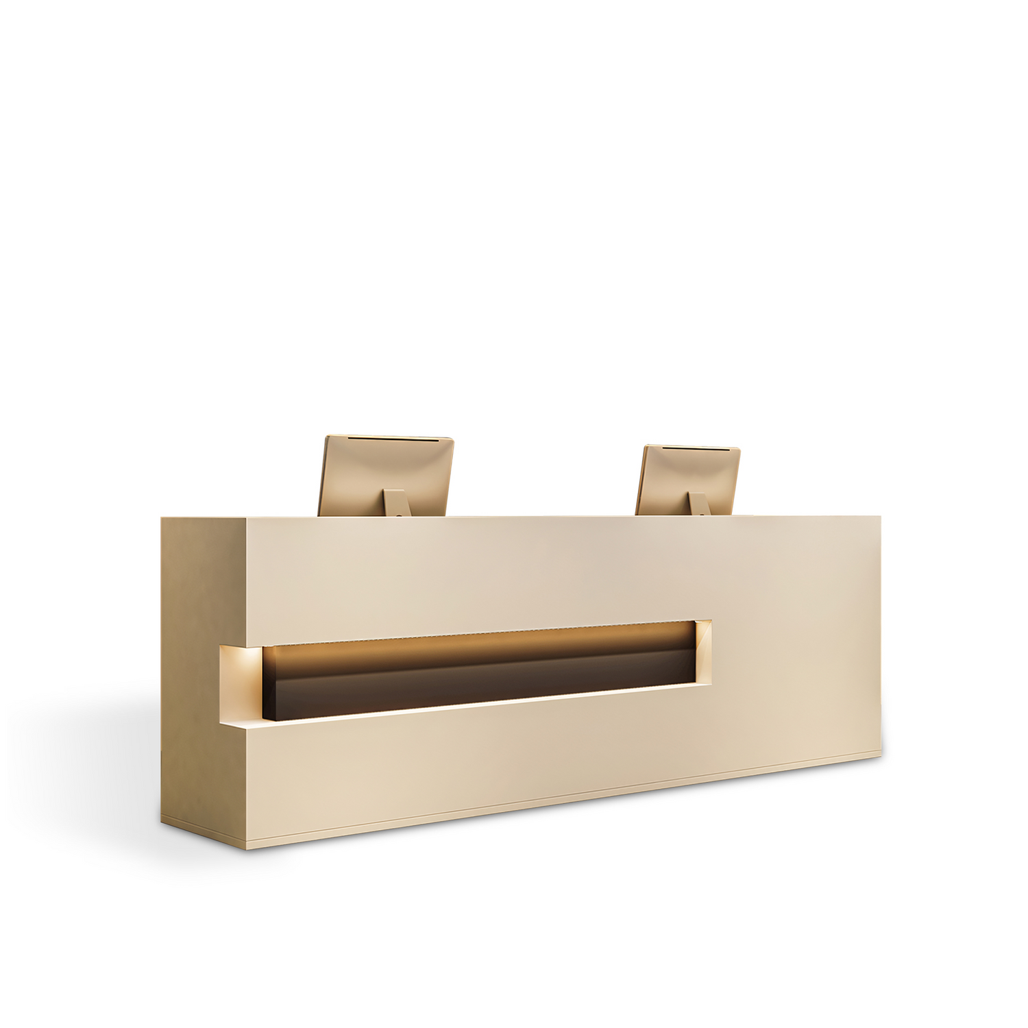 Vintage Fully Assembled Reception Desk with Wood Grain RD-190