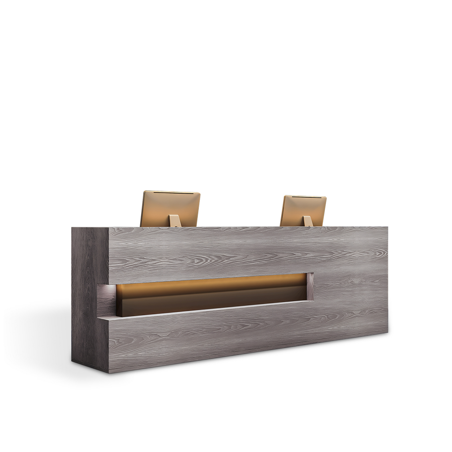 Vintage Fully Assembled Reception Desk with Wood Grain RD-190