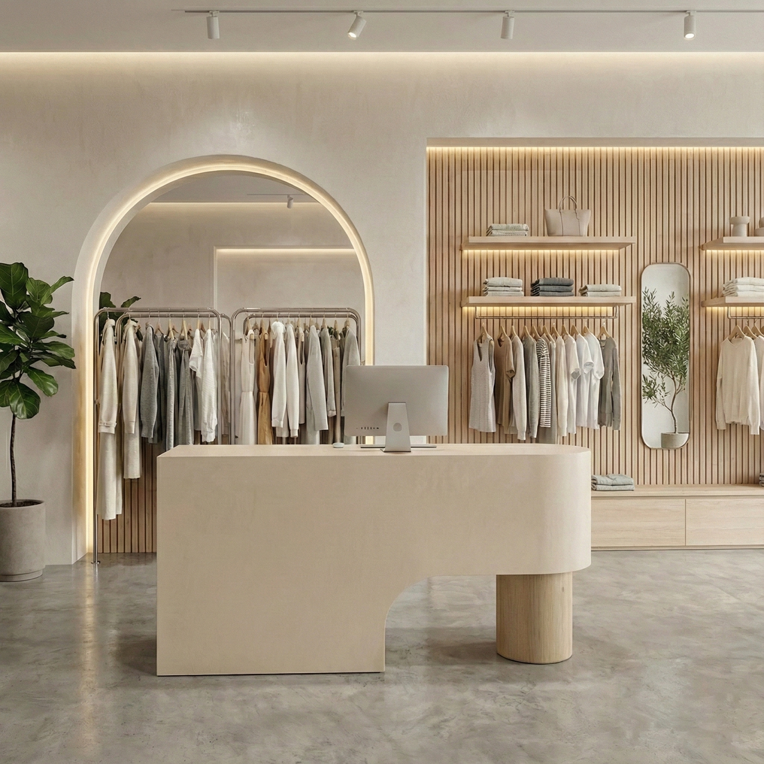 Simple Curved Lacquered Reception Desk RD-162