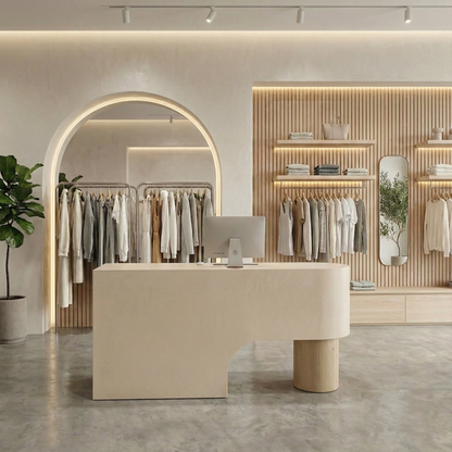 Simple Curved Lacquered Reception Desk RD-162