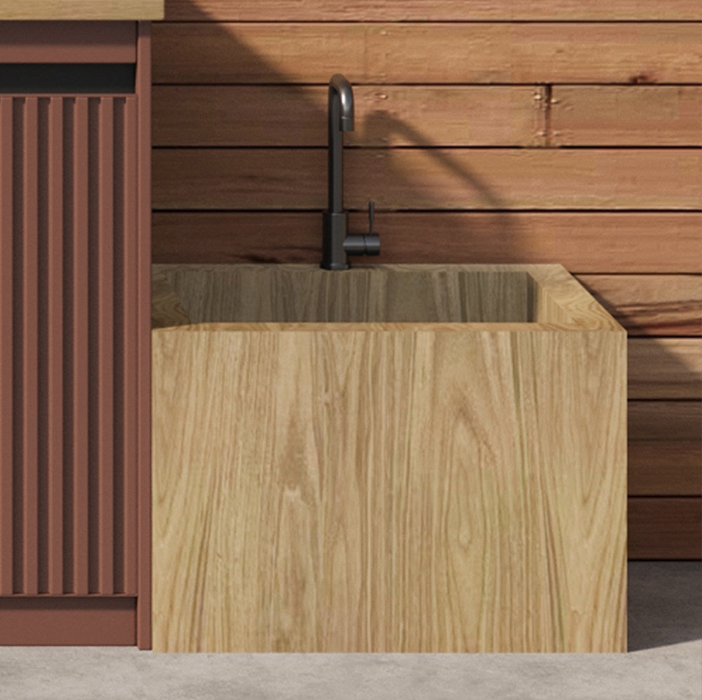 Outdoor All-Aluminum Sink Cabinet Waterproof &amp; Sun-Resistant Storage for Garden, Balcony, and Patio OKC-109