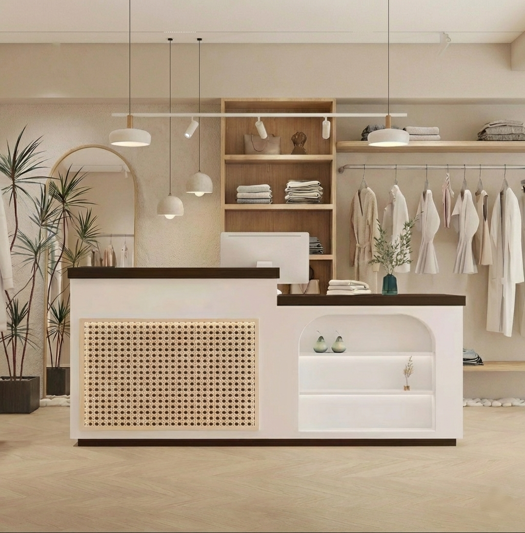 Modern Rattan Woven Reception Desk RD-172