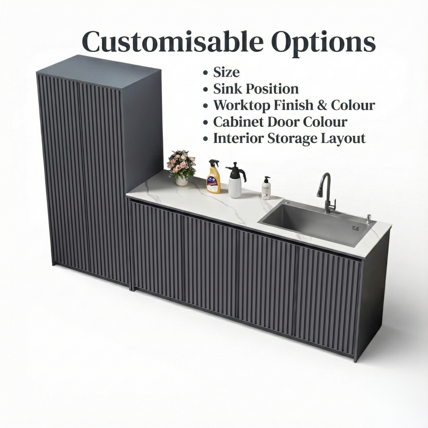 Outdoor Sink Cabinet with Storage for Garden &amp; Courtyard Use OKC-107