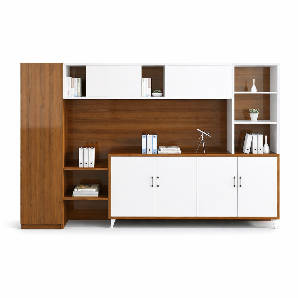 Modern Wooden Executive Bookcase for Office Document &amp; File Storage EB-001