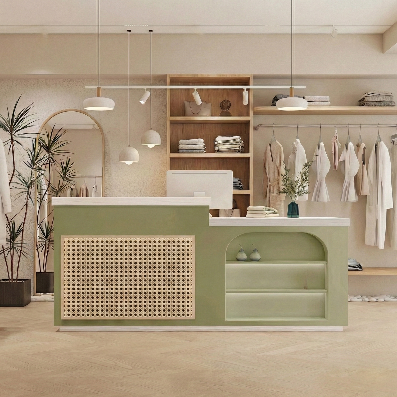 Modern Rattan Woven Reception Desk RD-172