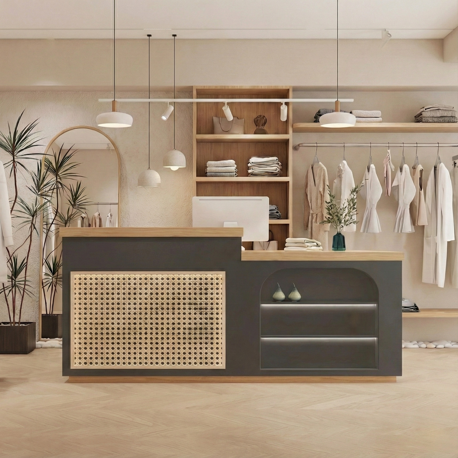 Modern Rattan Woven Reception Desk RD-172