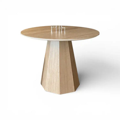 Minimalist Modern Wabi-Sabi Travertine Round Slab Dining Table DT-105