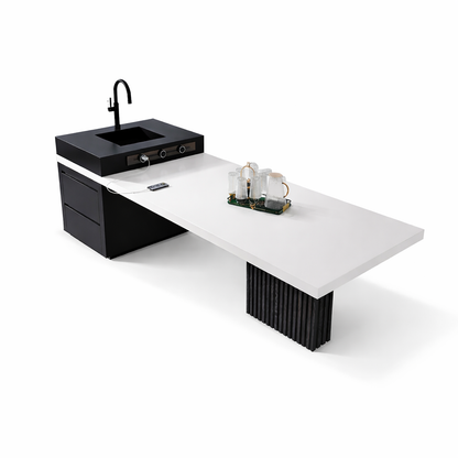Modern Minimalist Stone-Top Island Table with Sink IT-116